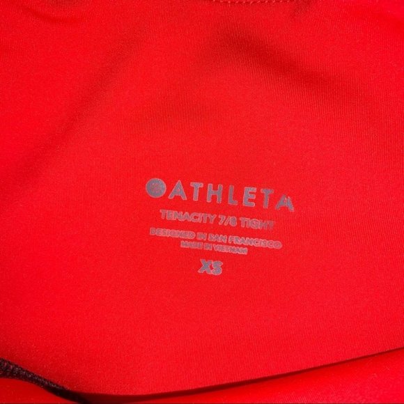 Athleta Leggings Size‎ Extra Small XS Burgundy Red Tenacity 7/8 Tight Powerlift - Picture 13 of 14